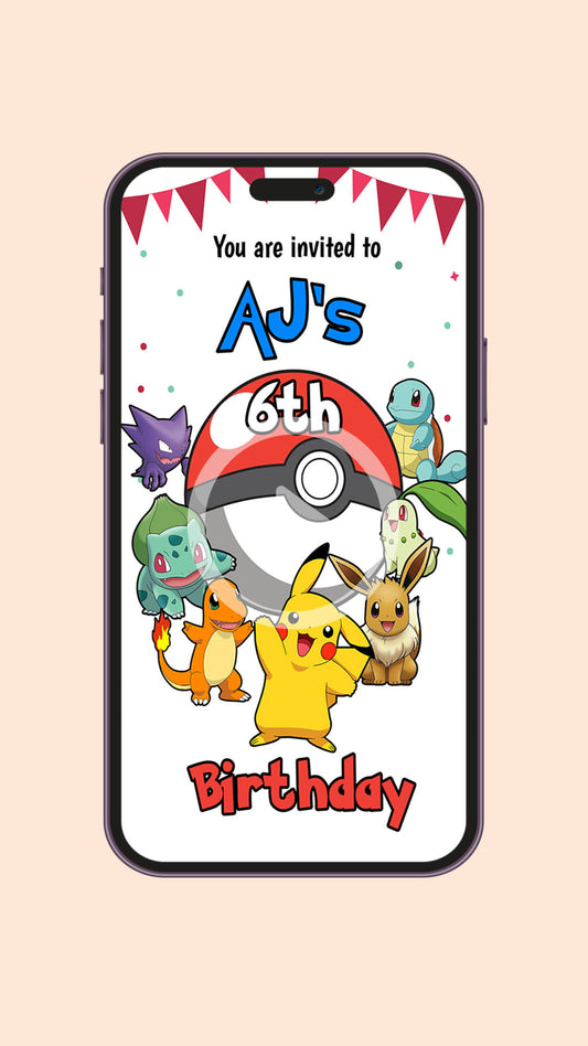 Pokemon Birthday video Invitation