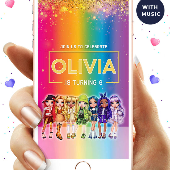 Rainbow High Dolls Birthday Video Invitation