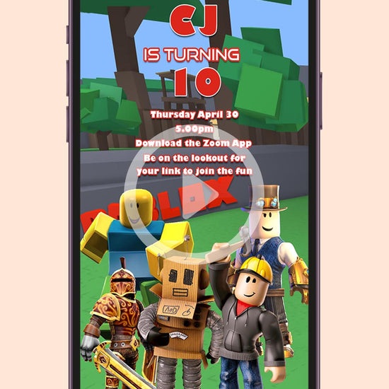 Roblox Birthday Video Invitation