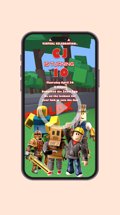 Roblox Birthday Video Invitation