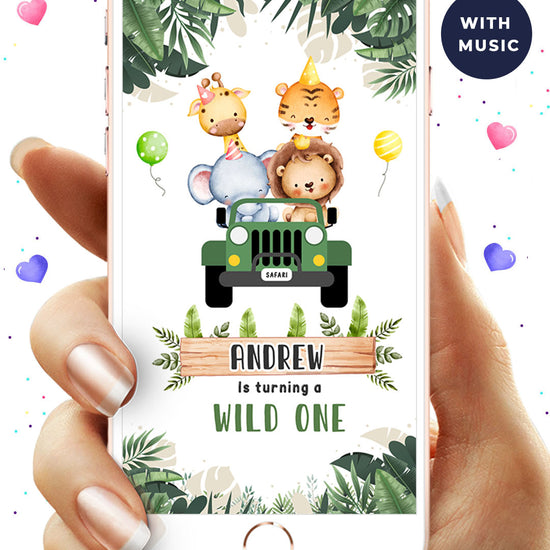 Safari Birthday Video Invitation