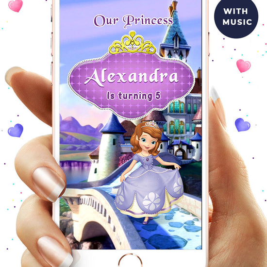 Sofia The First Birthday Video Invitation