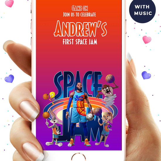 Space Jam Birthday Video Invitation