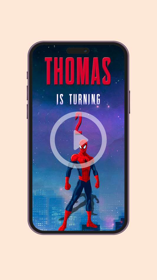 Spiderman Birthday Video Invitation