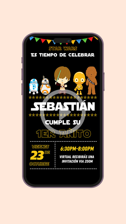 Digital Star Wars Birthday Video Invitation