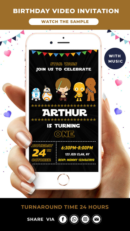 Digital Star Wars Birthday Video Invitation