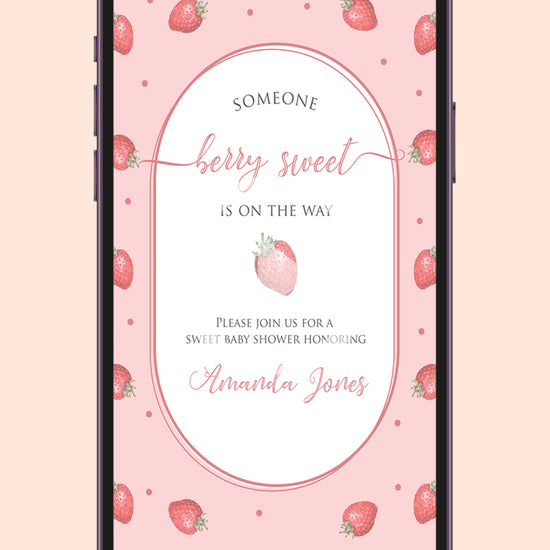 Strawberry Baby Shower Video Invitation
