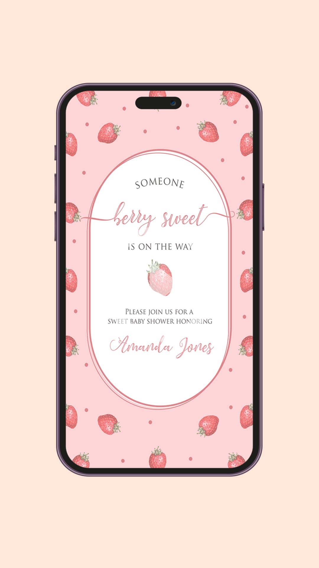 Strawberry Baby Shower Video Invitation