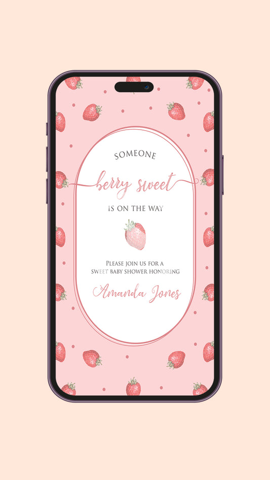 Strawberry Baby Shower Video Invitation