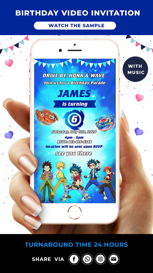 BeyBlade Birthday Video Invitation