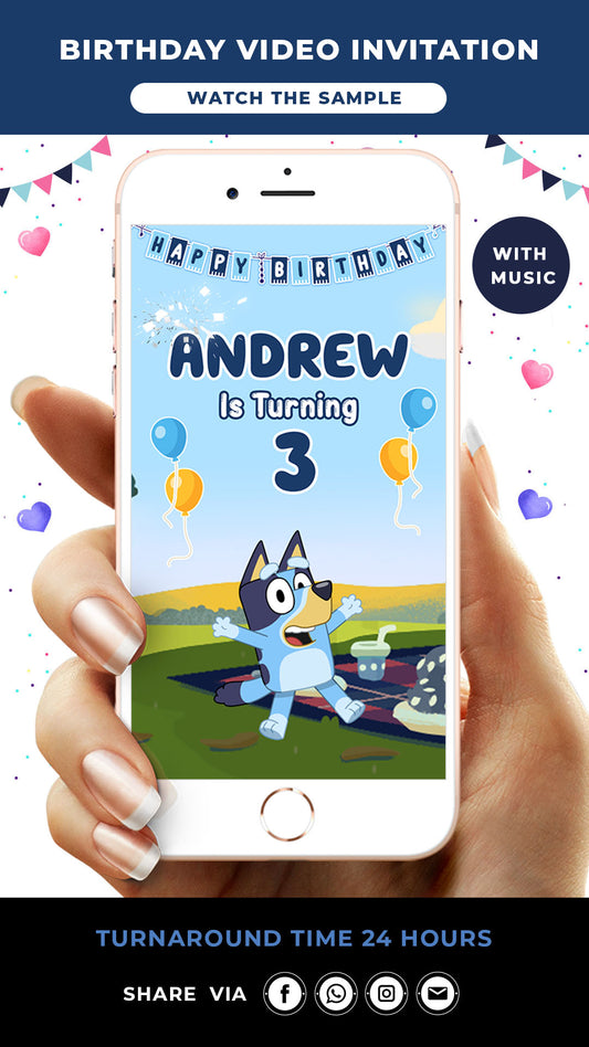 Bluey Birthday Video Invitation