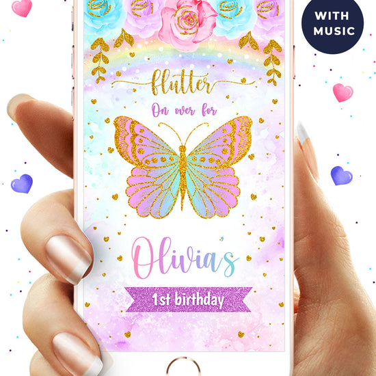 Butterfly Birthday Video Invitation