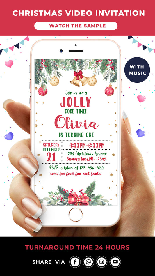 Christmas Birthday Video Invitation