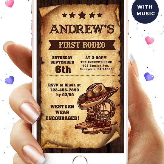 First Rodeo Birthday Video Invitation