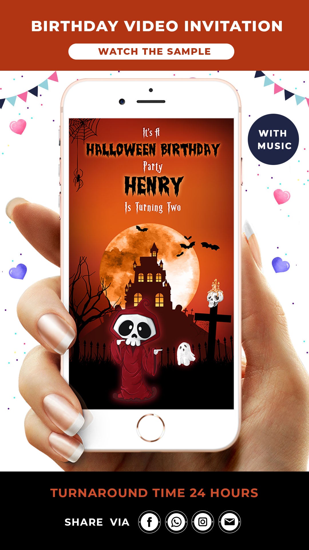 Animated Halloween Birthday Invitation