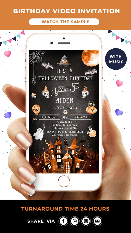 Halloween Birthday Video Invitation