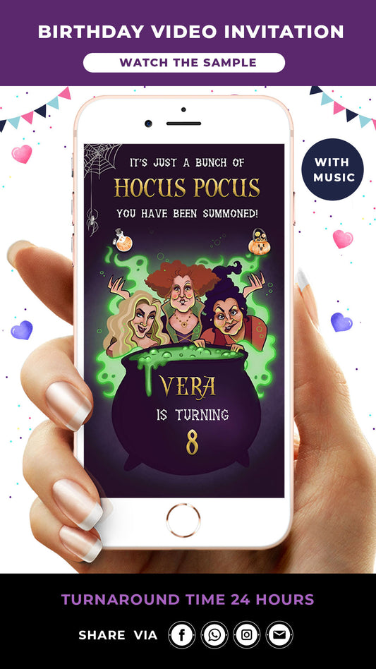 Hocus Pocus Birthday Video Invitation