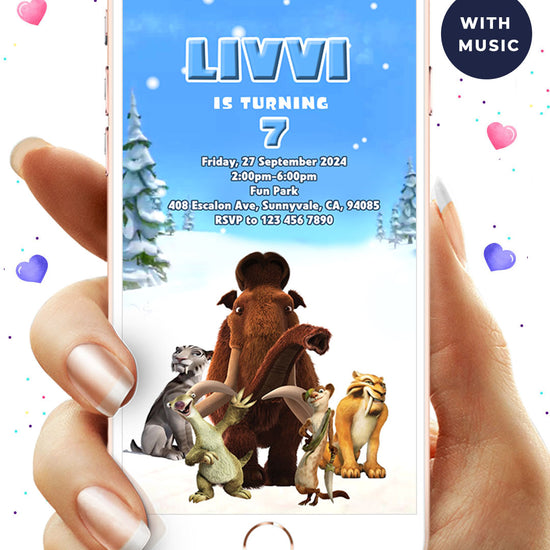 Ice age Birthday Video Invitation