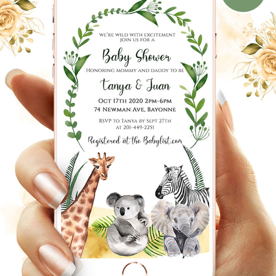 Jungle Baby Shower Video Invitation