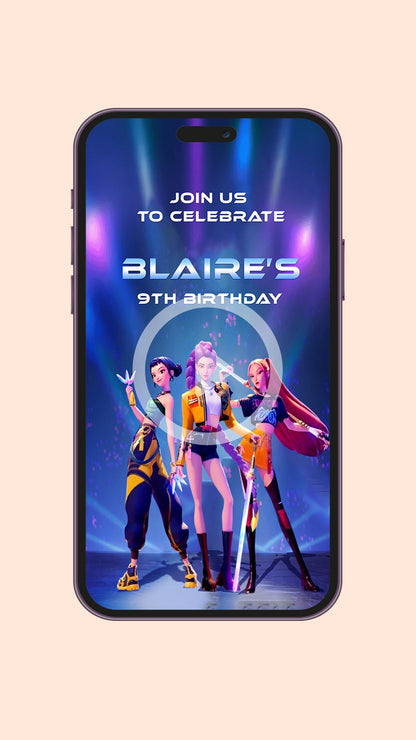 Kpop Demon Hunter Birthday Invitation