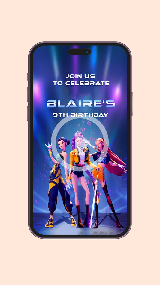 Kpop Demon Hunter Birthday Invitation
