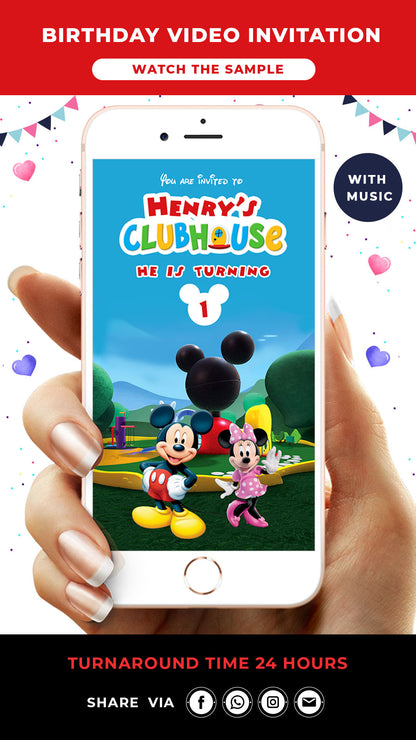 Micky Mouse Digital Birthday Video Invitation