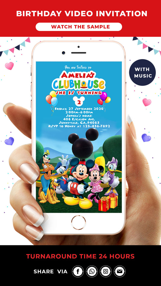 Mickey Mouse Clubhouse Birthday Video Invitation