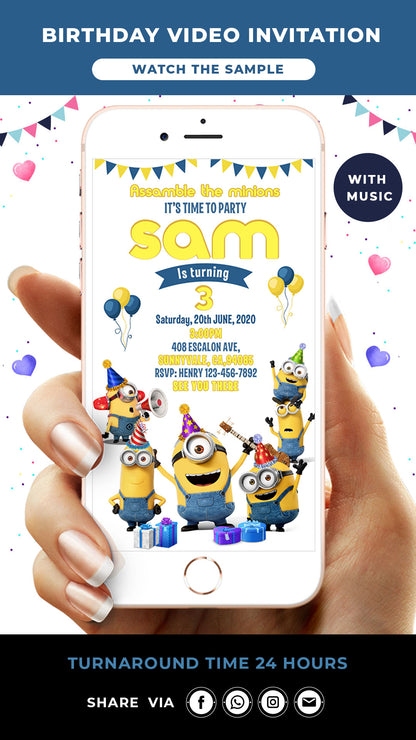 Minion Birthday Video Invitation