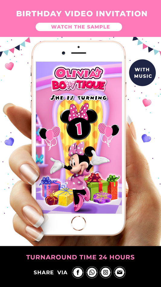 Minnie Mouse Birthday Video Invitation