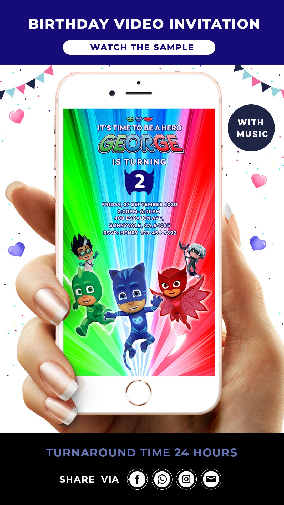 PJ Masks Birthday Video Invitation