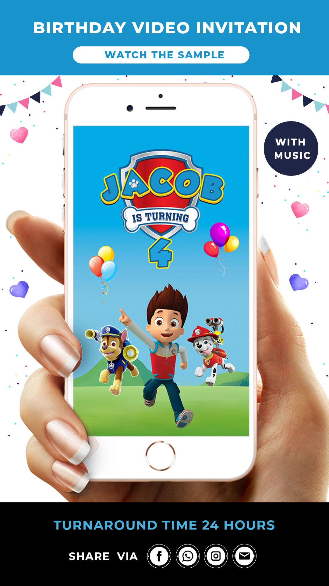 Paw Patrol Birthday Video Invitation