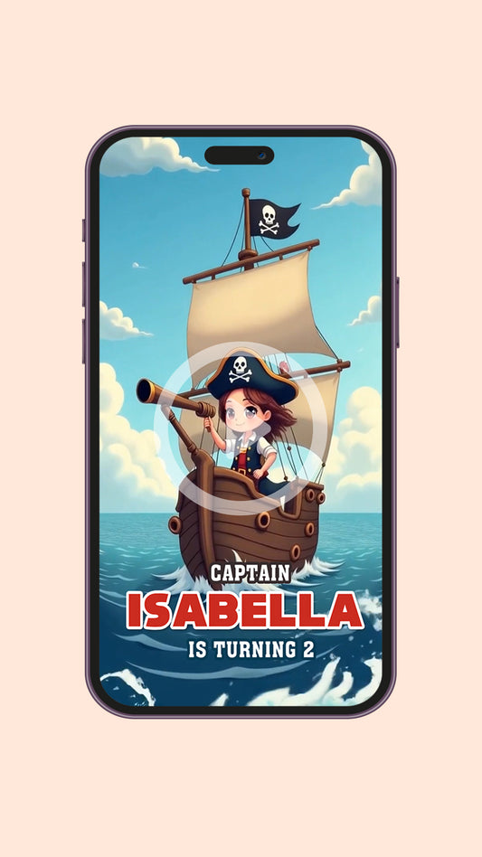 Pirate Girl Birthday Invitation