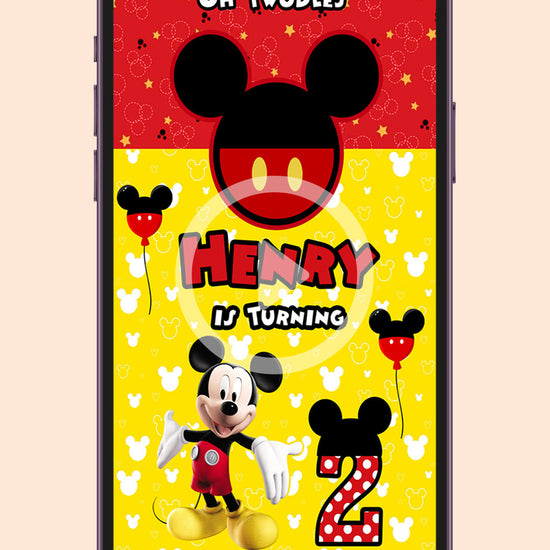 Polka Dot Mickey mouse invitation