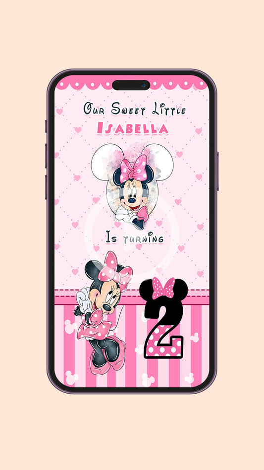 Polka Dot Minnie Mouse Invitation