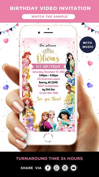 Disney Princess Birthday Video Invitation