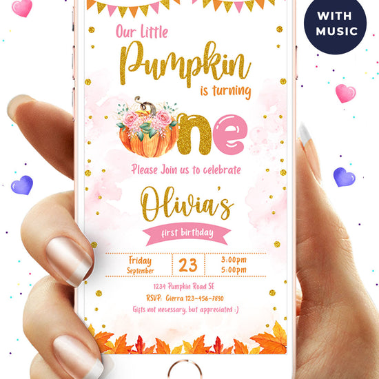 Pumpkin Digital Birthday Video Invitation