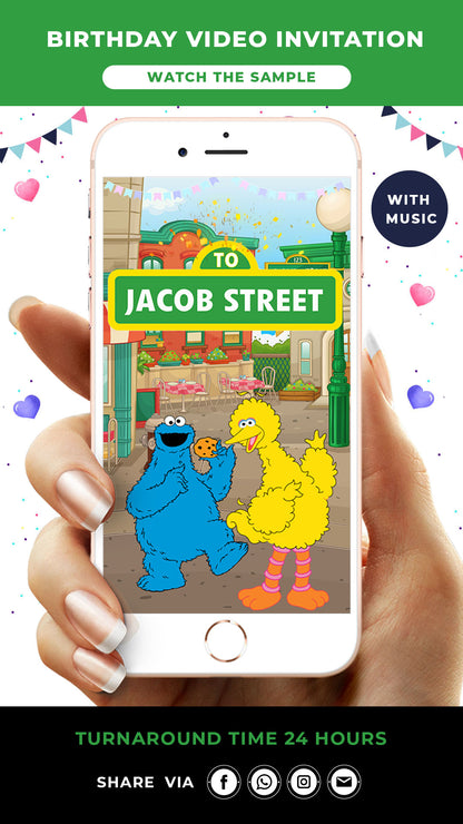 Sesame Street Birthday Video Invitation