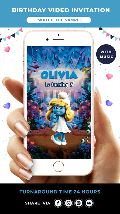 The Smurfs Birthday Video Invitation