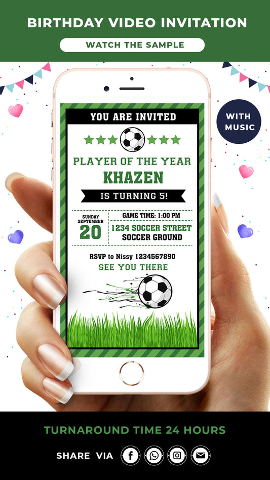 Soccer Birthday Video Invitation