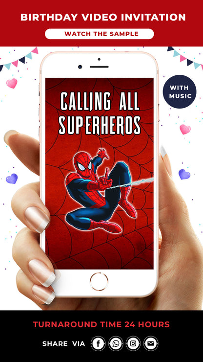 Spiderman Birthday Video Invitation