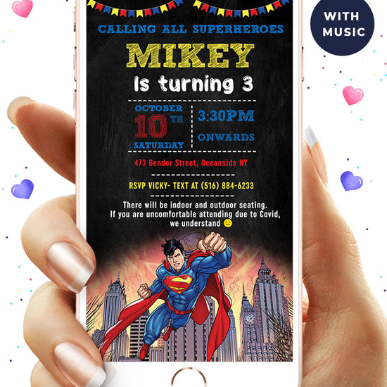 Superman Birthday Video Invitation