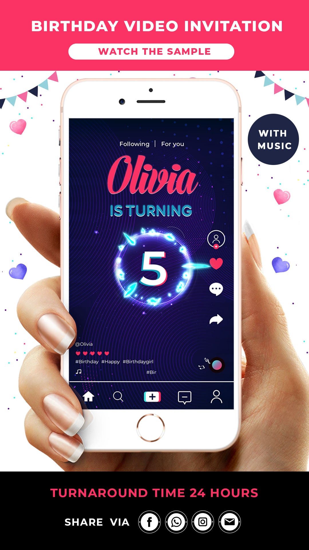 TikTok Birthday Digital Video Invitation