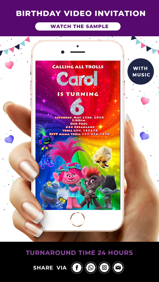 Trolls Party Invitation