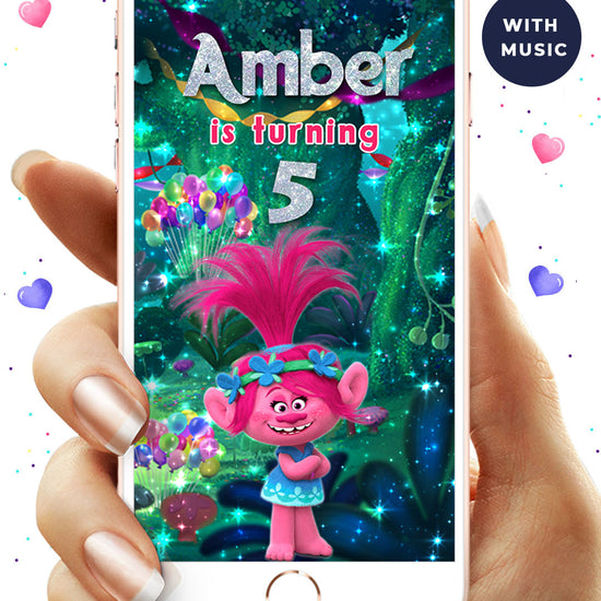 Trolls Digital Birthday Video Invitation
