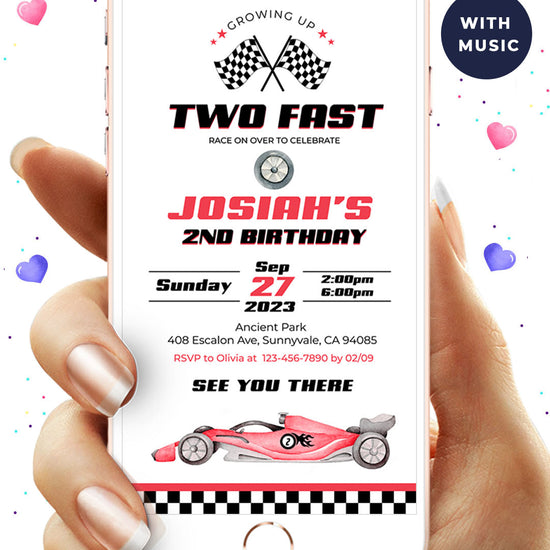 Two Fast Birthday Invitation Red