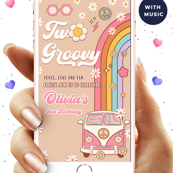 Two Groovy Digital Birthday Video Invitation