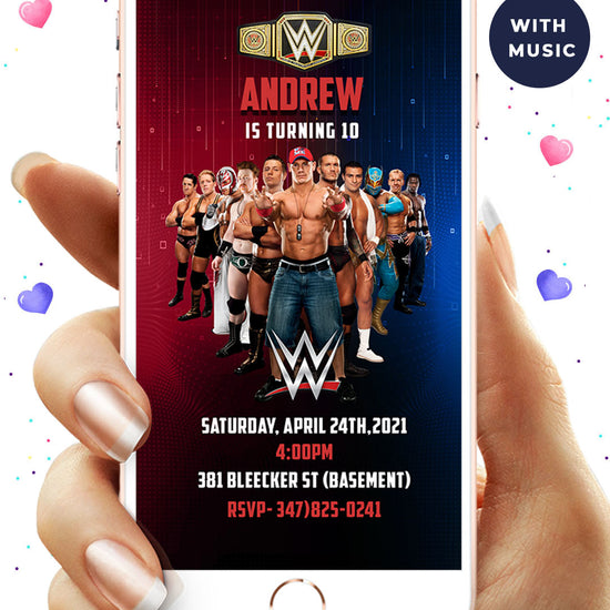 WWE Digital Birthday Video Invitation