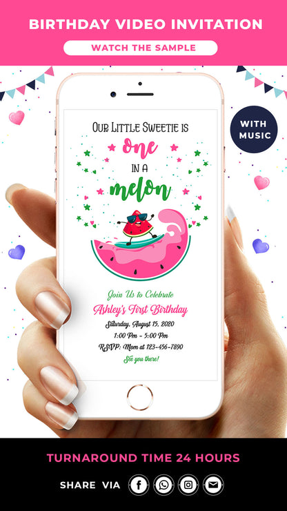 Watermelon Birthday Video Invitation