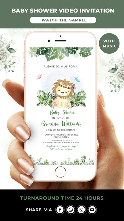 Wild One Baby Shower Video Invitation