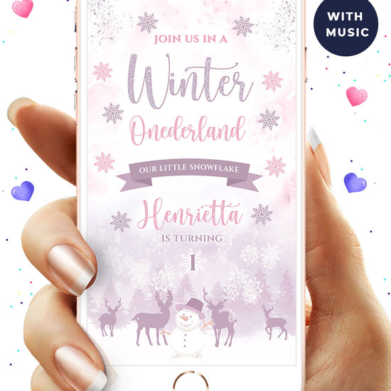 Winter Wonderland Digital Birthday Video Invitation